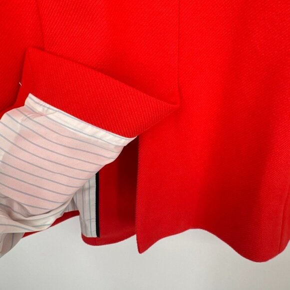 Talbots Womens orange Blazer Jacket Size 10 Cotton Blend crest Button lined - Picture 13 of 14